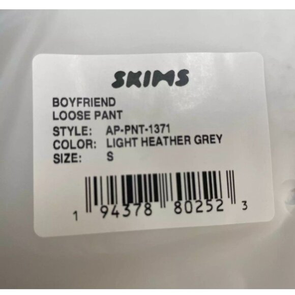 Skims Boyfriend Loose Pant Light Heather Gray Size S NWT MSRP $68 - Picture 6 of 6